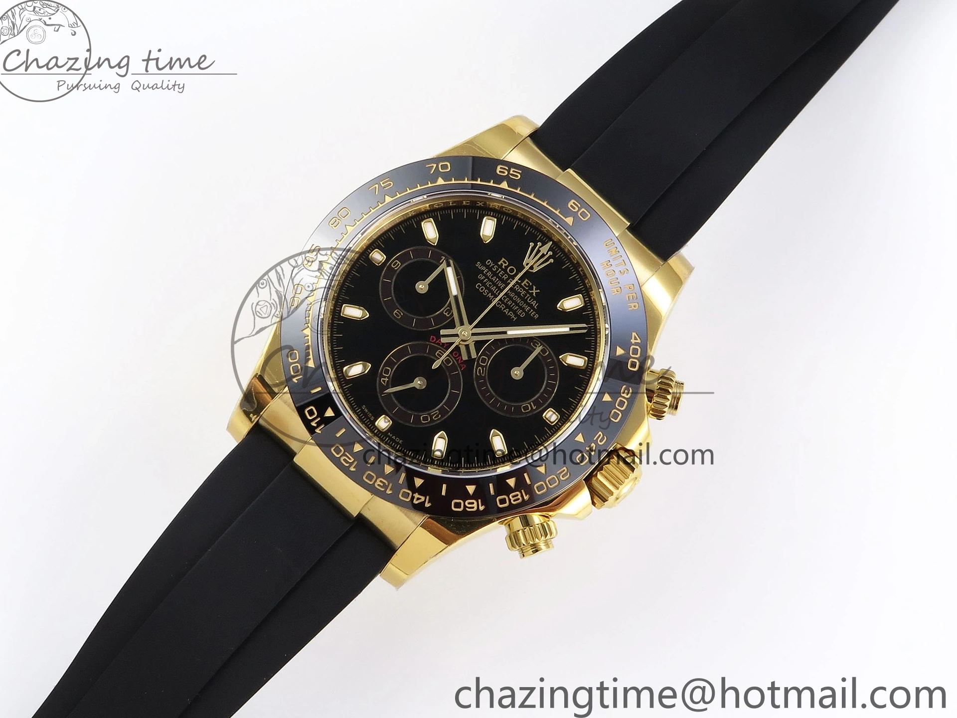 MiroTime 0106 DAYTONA 116518 APSF 1:1 BEST EDITION BLACK DIAL ON OYSTERFLEX RUBBER STRAP SH RelaxedFit 1782